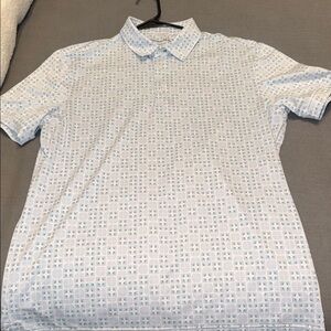 Mizzen+Main Men's Light Blue Patterned Shirt
